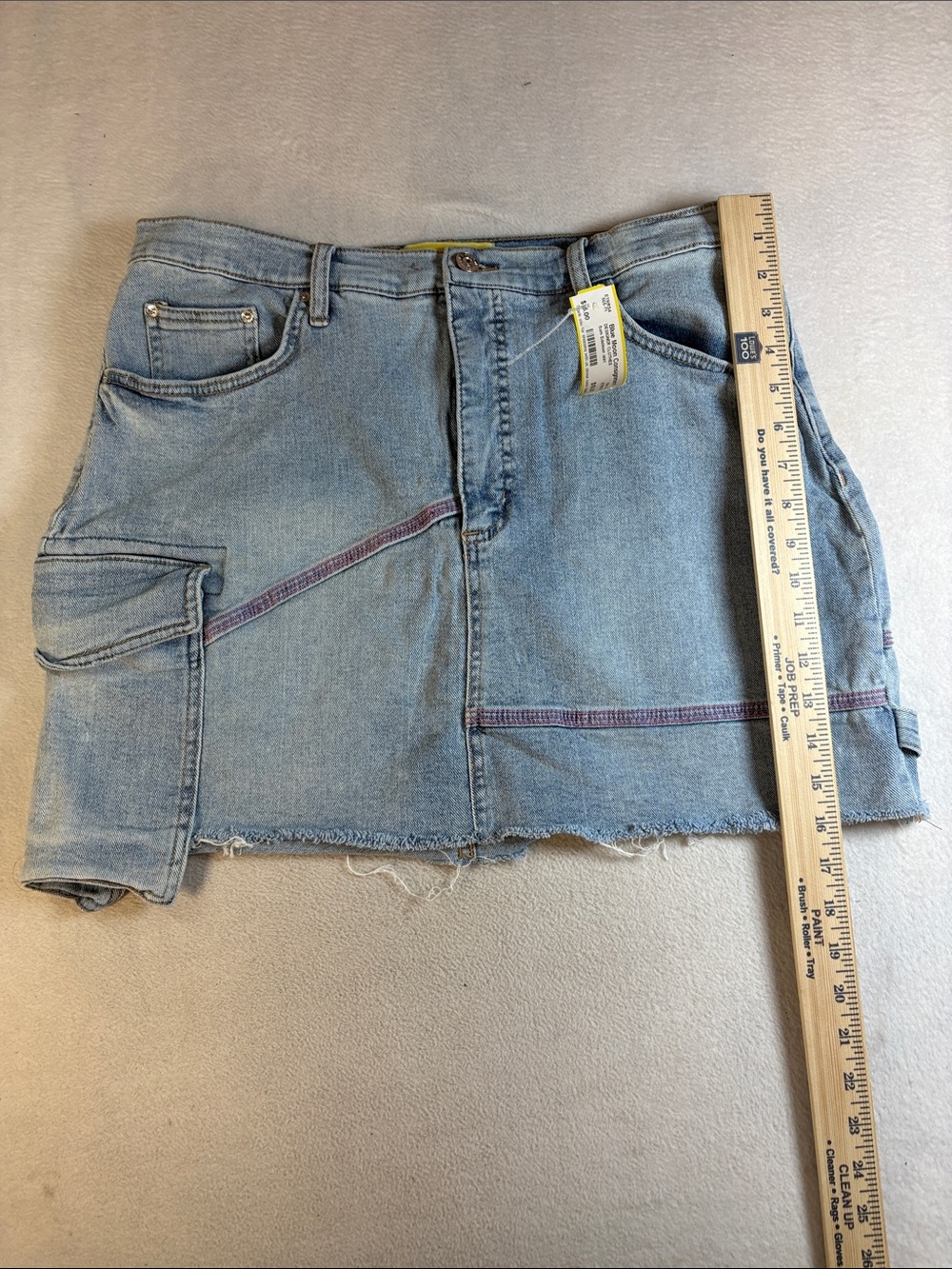 Sam Edelman Light Blue Denim Mini Skirt with Cargo Pocket